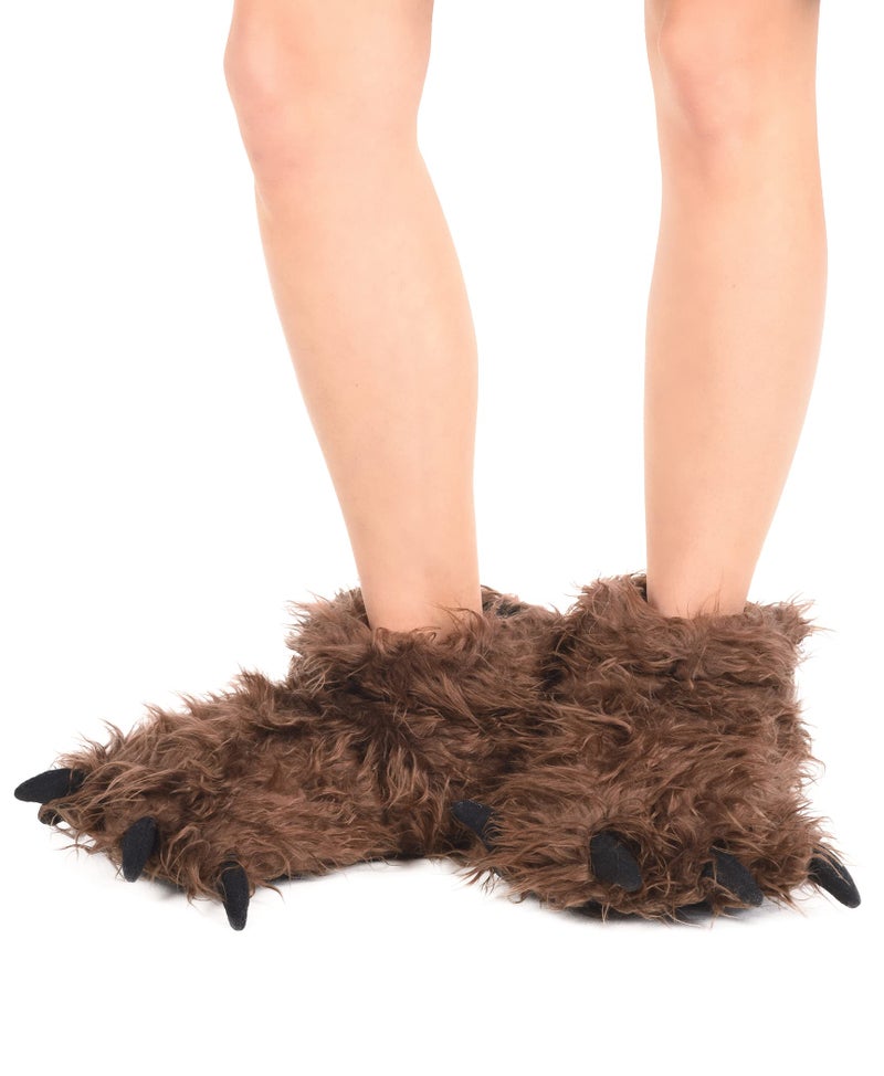 Lazy One Animal Paw Slippers for Kids and Adults, Fun Costume for Kids, Cozy Furry Slippers, Sasquatch (Bigfoot, Large) - Image 2